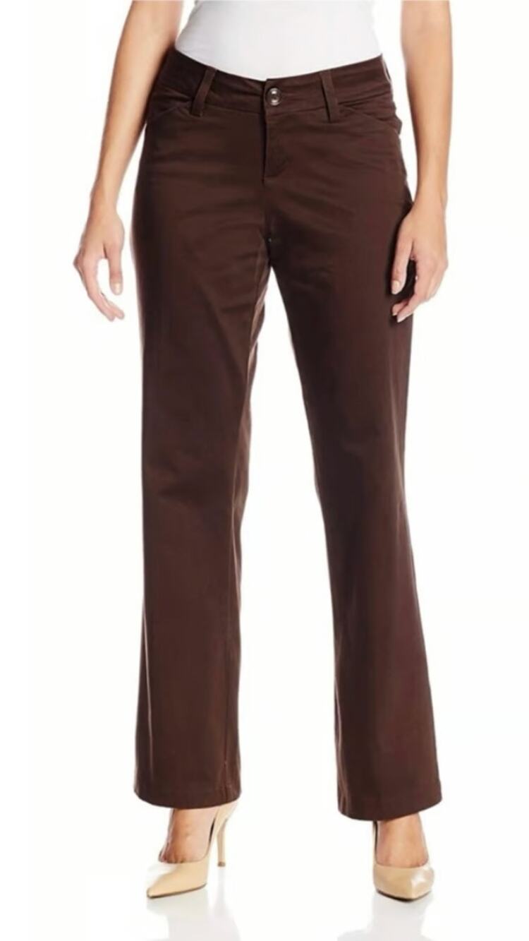 Lee Curvy Fit Brown Straight Leg Pant size 10 New with Tags